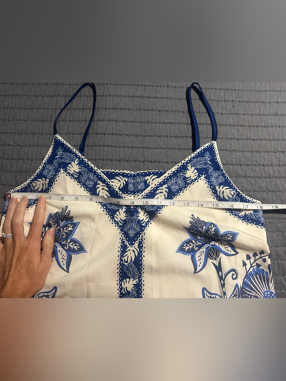 Blue & White Spaghetti Strap Maxi Dress NWOT - Picture 3 of 3